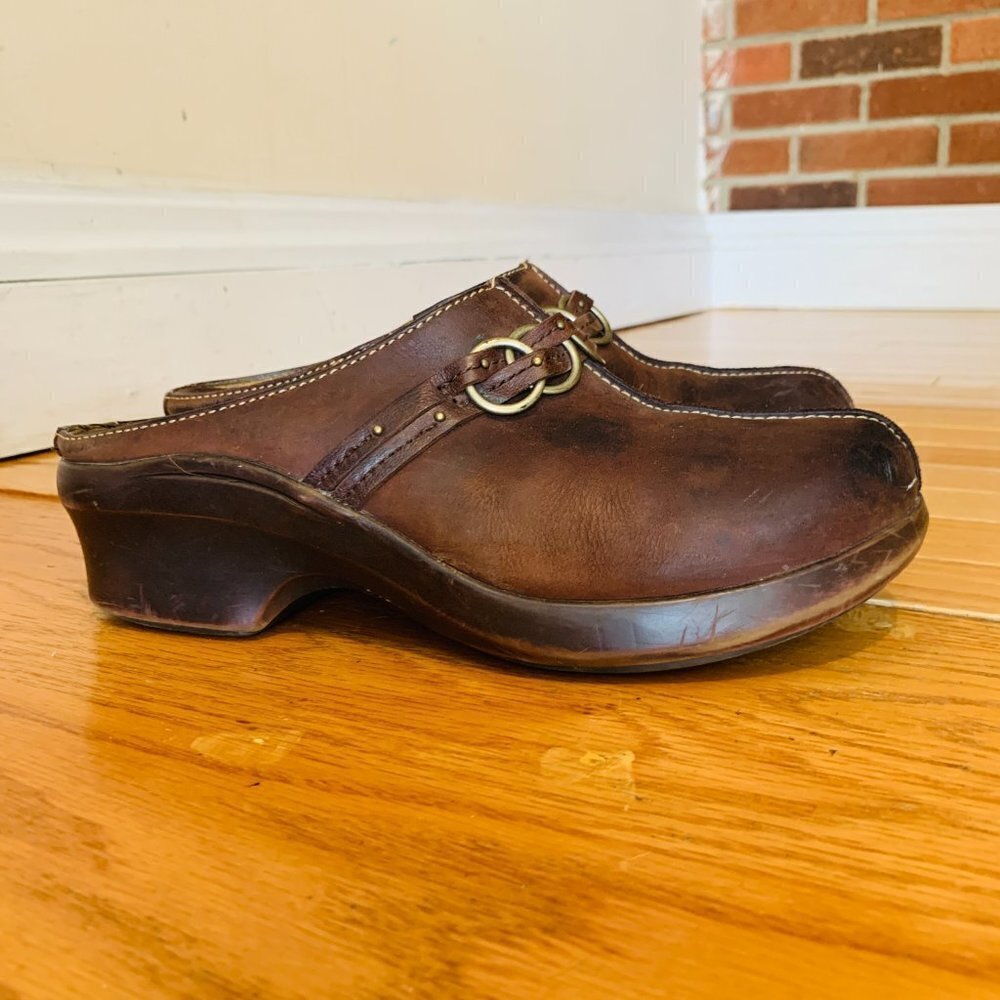 Womens Ariat Leather Heeled Clogs Slides Mules  8.5 B - Picture 14 of 16